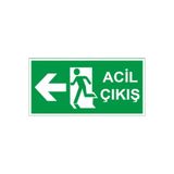 Masser Yangın Söndürme Acil Çıkış Uyarı Levhası Sol Yön 25X15 Ebatında