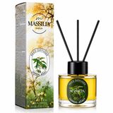 Massilia Reed Diffuser Çubuklu Oda Kokusu 100 ml (Sandal Ağacı) | Dekoratif Cam Şişe, Farklı Koku Seçenekleri, Ev Ofis Banyo Salon İçin Ortam Kokusu