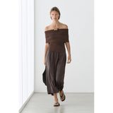 Massimo Dutti %100 ipek düz midi etek