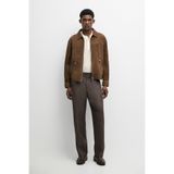 Massimo Dutti %100 keten çizgili straight fit pantolon