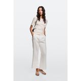 Massimo Dutti %100 keten crop çan kesim pantolon