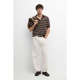 Massimo Dutti %100 pamuklu çizgili polo yaka triko kazak