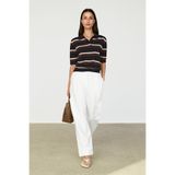 Massimo Dutti %100 pamuklu çizgili triko polo