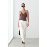 Massimo Dutti %100 pamuklu dokulu askılı bluz