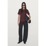 Massimo Dutti %100 pamuklu interlok bisiklet yaka t-shirt