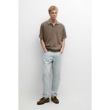 Massimo Dutti %100 pamuklu kontrast dokulu polo t-shirt