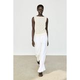 Massimo Dutti Ajurlu dokulu kolsuz top
