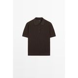 Massimo Dutti Ajurlu pamuk karışımlı polo t-shirt