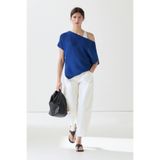 Massimo Dutti Asimetrik keten kısa kollu t-shirt