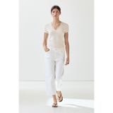 Massimo Dutti Dantel detaylı V yaka t-shirt