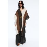 Massimo Dutti Dokulu keten karışımlı üç renkli kaftan