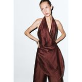 Massimo Dutti Drapeli halter yaka dökümlü tulum