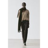Massimo Dutti Floklu düşük bel straight fit jean