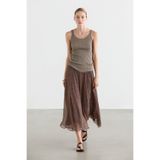 Massimo Dutti Geometrik desenli A kesim midi etek
