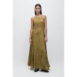 Massimo Dutti Halter yaka dökümlü uzun elbise