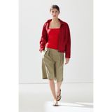 Massimo Dutti Kare yaka pamuklu top