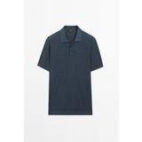 Massimo Dutti Keten karışımlı triko polo yaka t-shirt