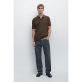 Massimo Dutti Kısa kollu pamuklu polo yaka t-shirt