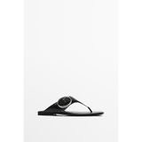 Massimo Dutti Metal halkalı deri sandalet