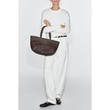 Massimo Dutti Napa deri örgülü orta boy tote çanta