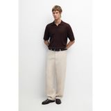 Massimo Dutti Pamuklu triko V kesim polo yaka t-shirt