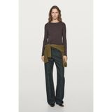 Massimo Dutti Ribbed long sleeve melange T-shirt