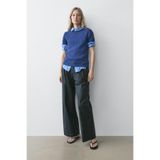 Massimo Dutti Short-sleeved knitted jumper with cotton