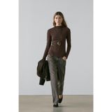 Massimo Dutti Uzun kollu ribana pamuklu t-shirt