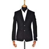Massimo Rossi Erkek Tek Spor Ceket Çift Yırtmaçlı Gofre BGL-ST03587 - Siyah - 48