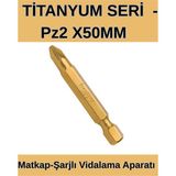 Master 3ADET -PZ2 TİTANYUM SERİ BİTS UÇ -50mm ŞARJLI MATKAP VİDALAMA APARATI
