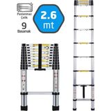 Master 504330 Paslanmaz Çelik Teleskopik Merdiven 260 cm