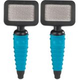Master Grooming Tools Ergonomik Dilimleyici Fırçaları — Köpeklerin Bakımı için Kalıplanmış Fırçalar - Ekstra Küçük, 5,08 cm x 5,08 cm (2 paketi)