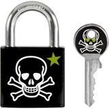 Master Lock 3430Eurdskull Anahtar Asma Kilit, Kafatası Motifli, 5,3 X 3 X 1,5 Cm, Siyah, Beyaz Ve Ye