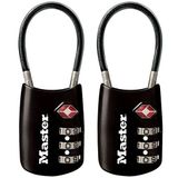 Master Lock Asma kilit, Kendi Kombinasyonunuzu Ayarlayın TSA Kabul Kablo Bagaj Kilidi, 1-3/16 inç Geniş, Çeşitli Renkler, 4688T 2Pk