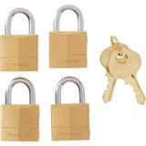 Master Lock Asma kilit, masif pirinç, 1,9 cm genişliğinde, 120Q (4 aynı anda kilitlenir)