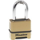Master Lock Dış Mekanlar Için Sağlam Şifreli Kilit, Çelik Çinko, Pirinç Kaplama, 1-1/2 Inç (1-1/2 In