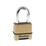 Master Lock Dış mekanlar için sağlam şifreli kilit, çelik çinko, pirinç kaplama, 1-1/2 inç (1-1/2 inç)