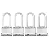 Master Lock M5XQLJ Magnum dış mekan için asma kilit, sağlam, anahtarlı, 4 adet, aynı anda kilitlenebilir, gümüş renkli