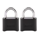 Master Lock Şifreli Kilit, Kendi Kombinasyon Asma Kilidini Ayarlayın, İç ve Dış Mekan Kilidi, Hava Koşullarına Dayanıklı Kod Kilidi, 2'li Paket, 178EC2, Siyah
