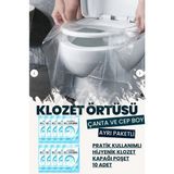 MasterCar 10 Adet Klozet Kapağı Kılıfı Hijyenik Seyahat Tek Kullanımlık Klozet Wc Örtüsü - 10x25 - Şeffaf