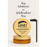 MasterCar Limes Profesyonel Kaş Sabitleyici ve Şekillendirici Wax 50 ml + Fırça Uzun Süre Kalıcı Kaş Jeli Wax - Şeffaf