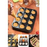 MasterCar Paslanmaz Yapışmaz Çelik 12'li Muffin Kek Kalıbı 26x 38 Cm Cupcake Kalıbı 1. Sınıf Malzeme Kek Kalıp