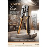 MasterCare Cat5 Cat6 RJ-11 RJ-45 SGS Profesyonel RJ45 RJ11 RJ12 Ethernet Network Kablo Sıkma Pensesi - Konnektör Çakma, Kablo Soyucu ve Kesici Aleti 715291