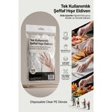 Mastercare Tek Kullanımlık Şeffaf Hışır Eldiven 100’lü Paket – Gıda Uyumlu Hijyenik Koruyucu Mutfak ve Temizlik Eldiveni 717561