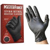 Masterforce Siyah Nitril Eldiven 50’li – Pudrasız, Ekstra Kalın ve Dayanıklı – Balıksırtı Dokulu, Lateks İçermez, Çift Ele Uygun Profesyonel Eldiven (1, Siyah, XL)