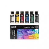 Mastermix Akrilik Boya Seti 6 Ana Renk Masaüstü Şövale Seti Tuval Seti 35x50 Plastik Spatül Seti
