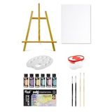 Mastermix Akrilik Boya Seti 60 cc 6 Pastel Renk Masaüstü Şövale Seti Tuval Seti 35x50 Boyama Seti