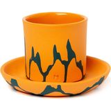 Masuma Ceramics Fiesta Turuncu Porselen Espresso Fincanı ve Tabağı - Standart