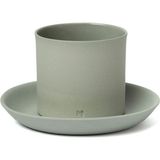 Masuma Ceramics Grey Porselen Espresso Fincanı ve Tabağı - Gri