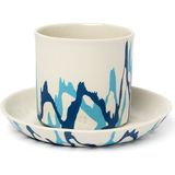 Masuma Ceramics Lapis Porselen Espresso Kahve Fincanı Ve Tabağı - Mavi